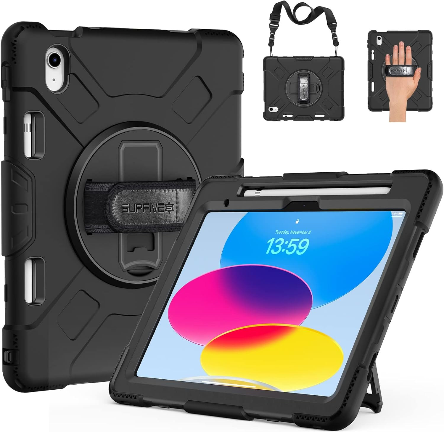 SUPFIVES Case for iPad (A16) 11th/10th Generation 2022/2025, Full-Body Drop Prot