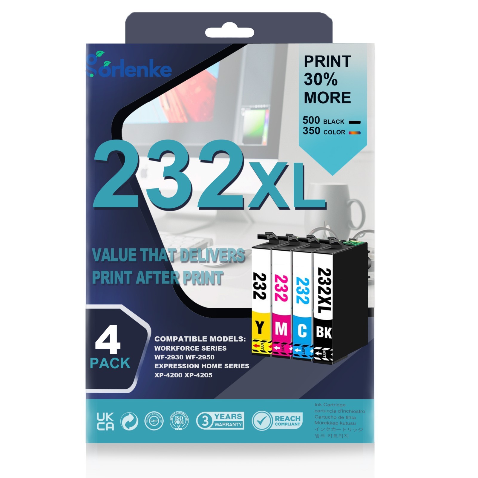  232XL Ink Compatible for Epson XP-4200 WF-2930 XP-4205 Printers(4 PACK)