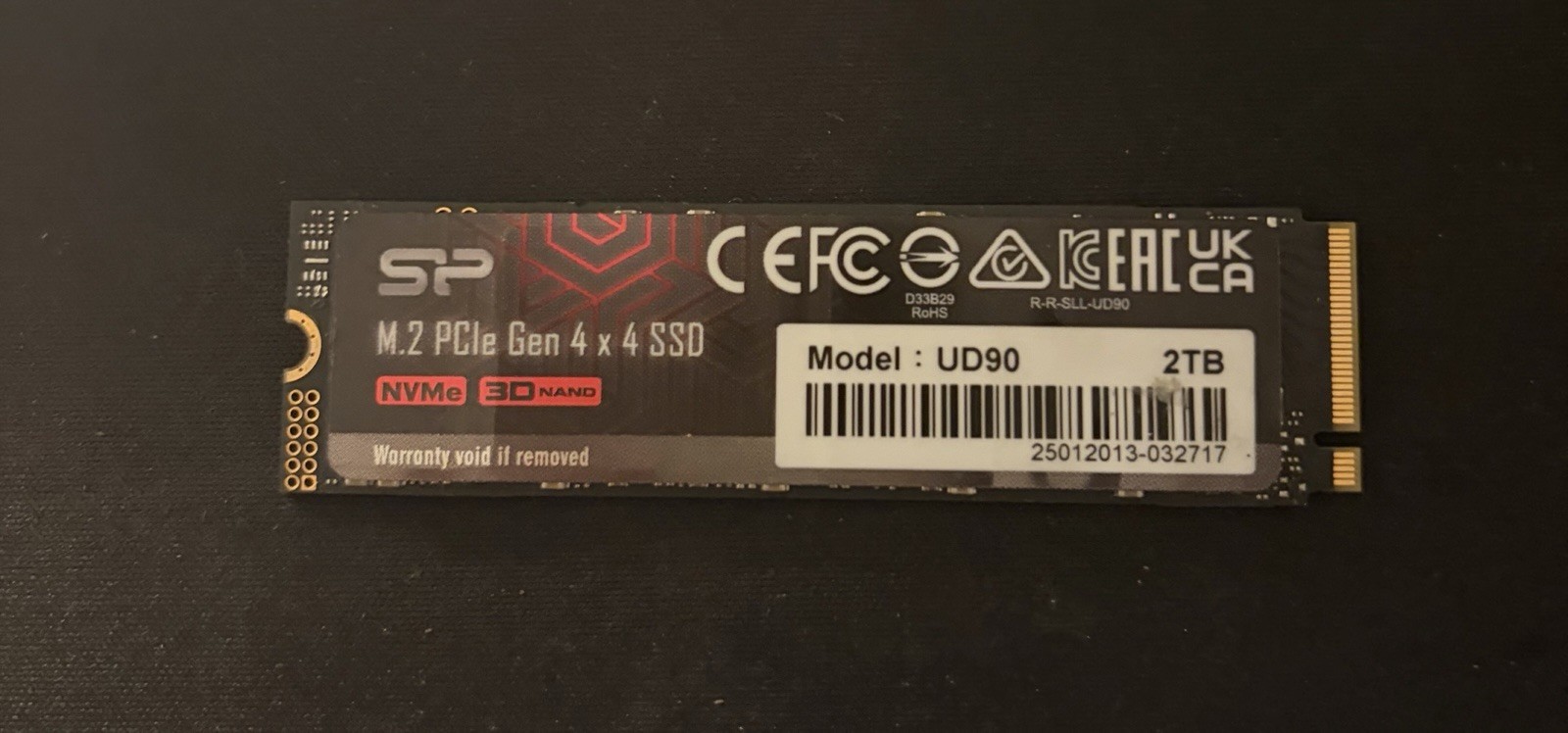 100% Health Silicon Power UD90 2TB NVMe PCIe Gen4x4 M.2 2280 Internal SSD