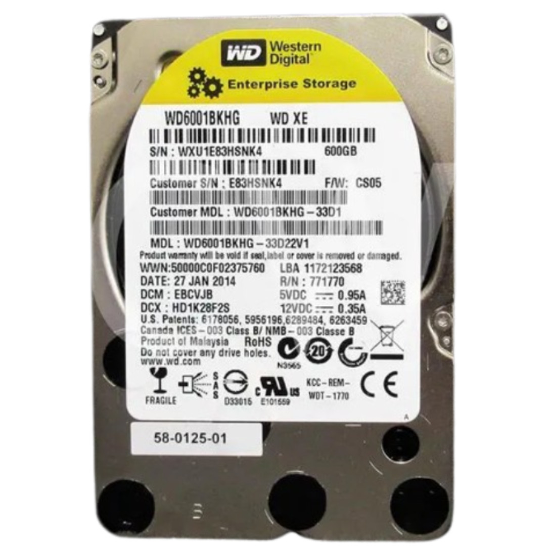 Western Digital 600GB 10K SAS 6Gbps 2.5" SFF Enterprise HDD WD6001BKHG XE