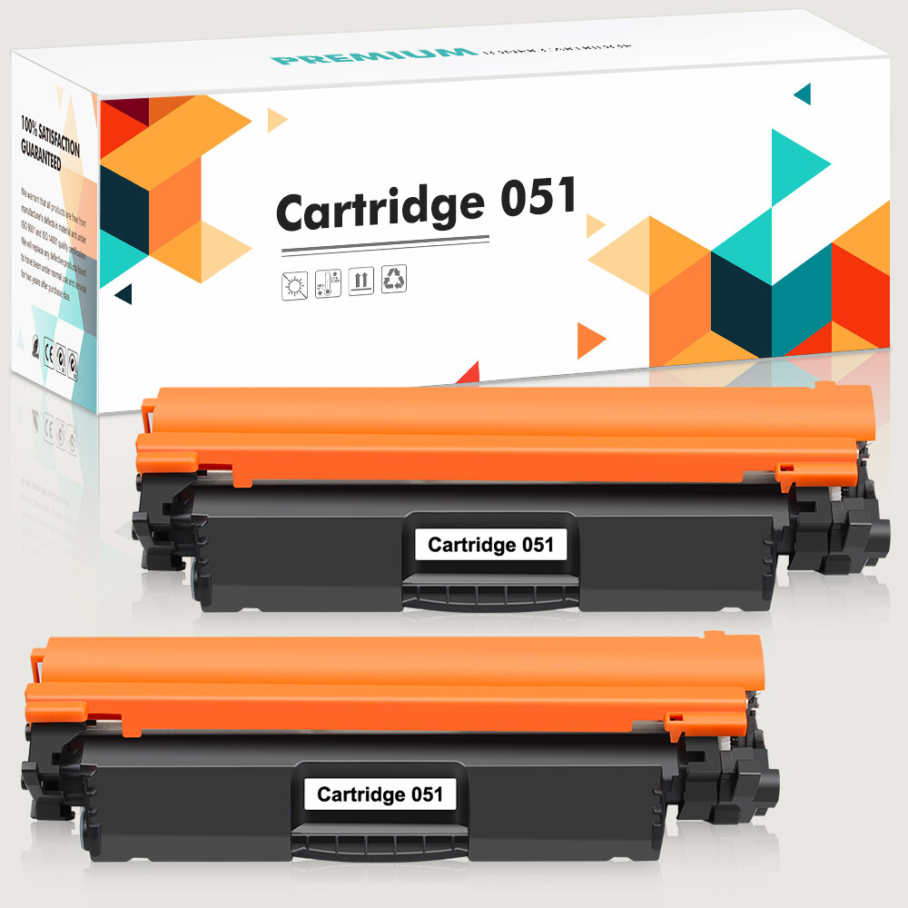 2 Pack CRG-051 Toner Cartridge For Canon ImageCLASS LBP162dw MF264dw Printer