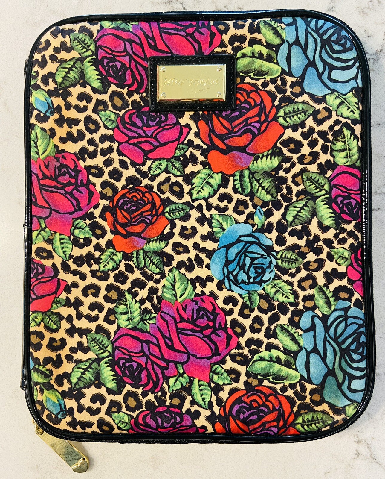 BETSEY JOHNSON ROSE & LEOPARD PRINT TABLE CASE