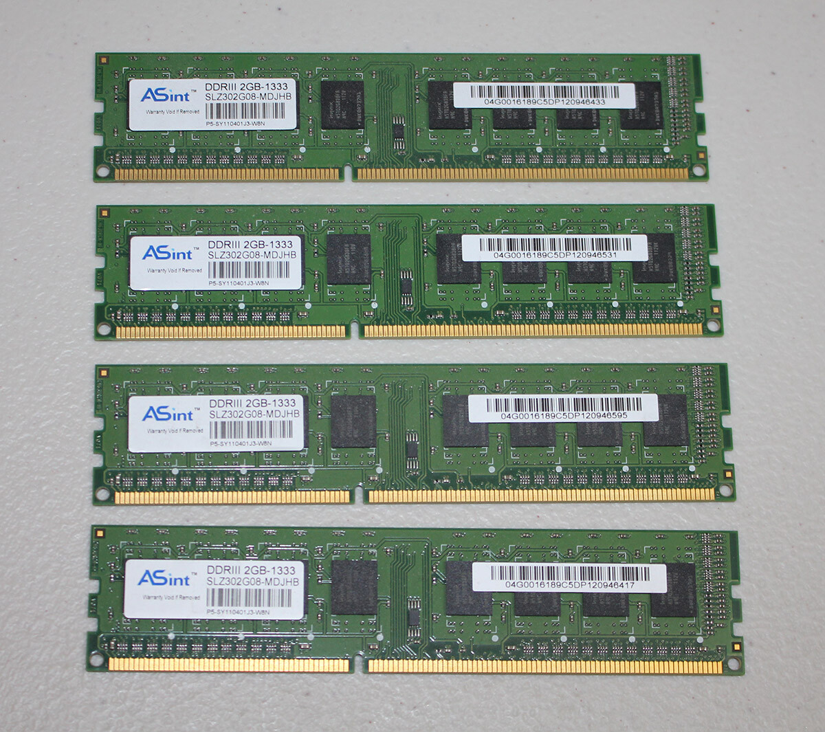 ASint DDRIII RAM Memory 8GB 4x2GB-1333 SLZ302G08-MDJHB