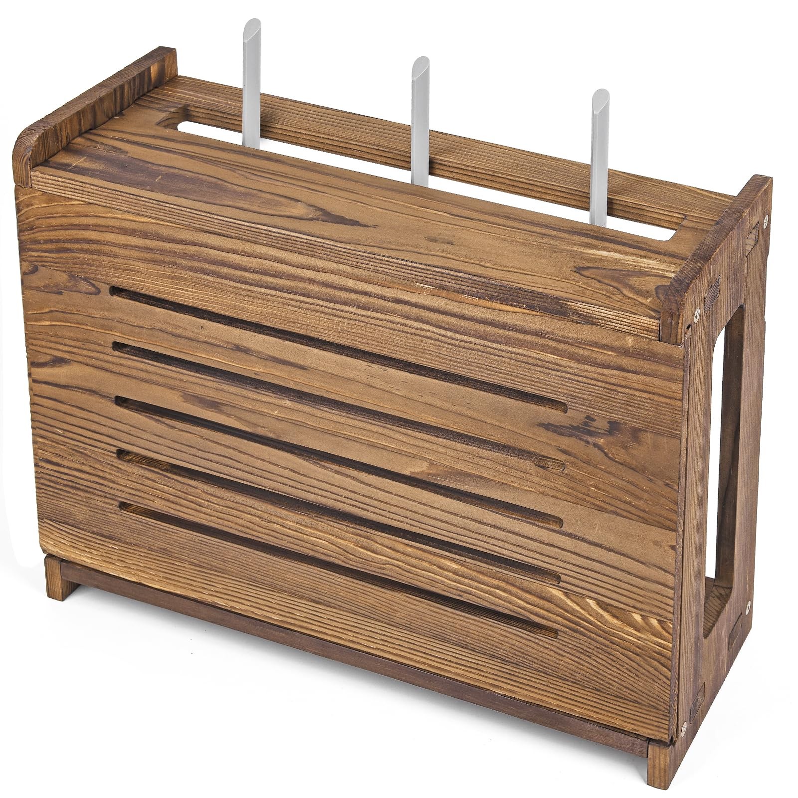 BEARUT Wooden Router Shelf Wall Mount WiFi Router Storage Box Modem Cable Router