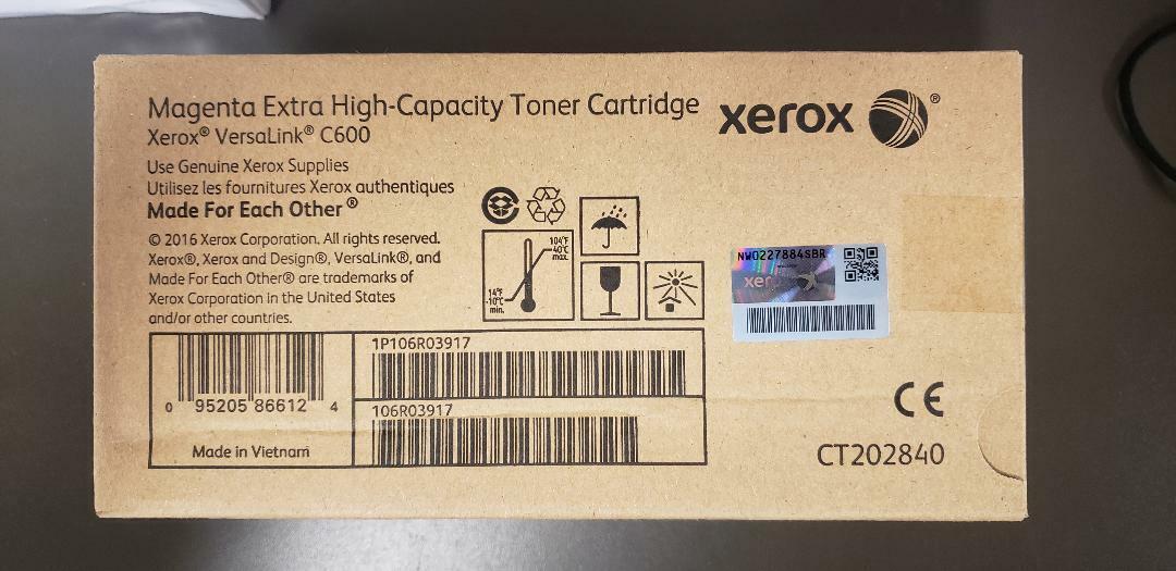 Genuine OEM Xerox 106R03917 Extra High Capacity Magenta Toner Cartridge C600 New