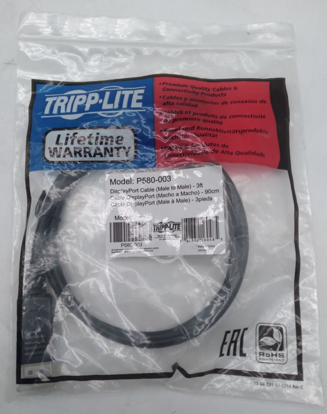 Tripp Lite Video Cable Display Port 3 ft. P580-003