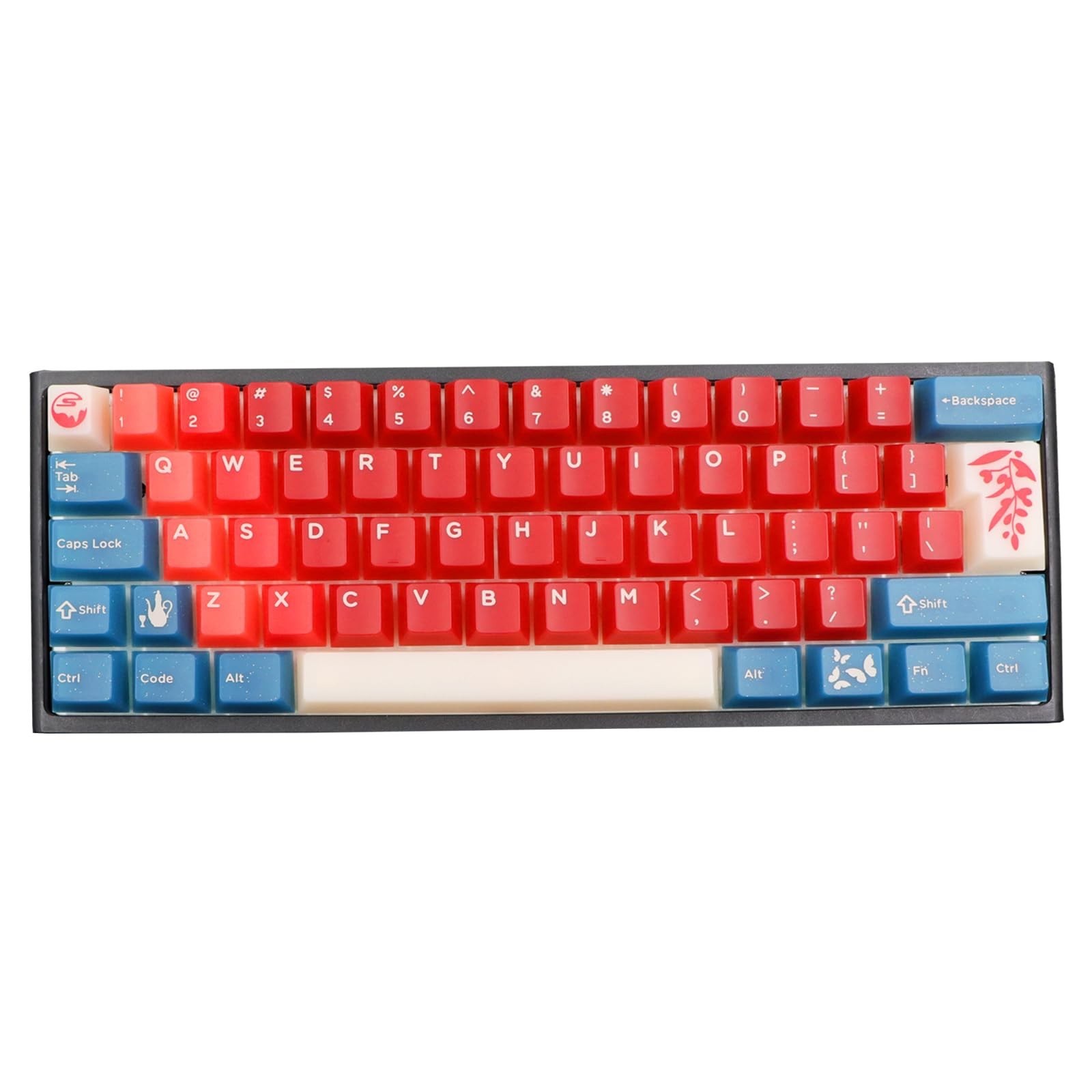 JSJT Translucent Keycaps 170 Keys Cherry Profile Keycap PC Material Red Blue Whi