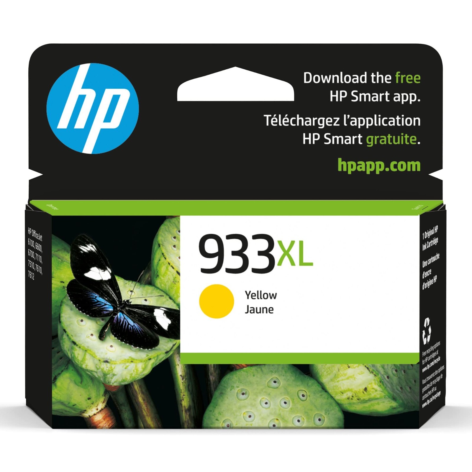 HP 933XL Yellow High-yield Ink Cartridge (CN056AN) EXP 07/2022