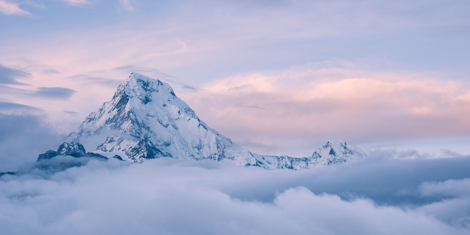 Landscape mountain top clouds snow nature sky mountains Custom Gaming Mat Desk