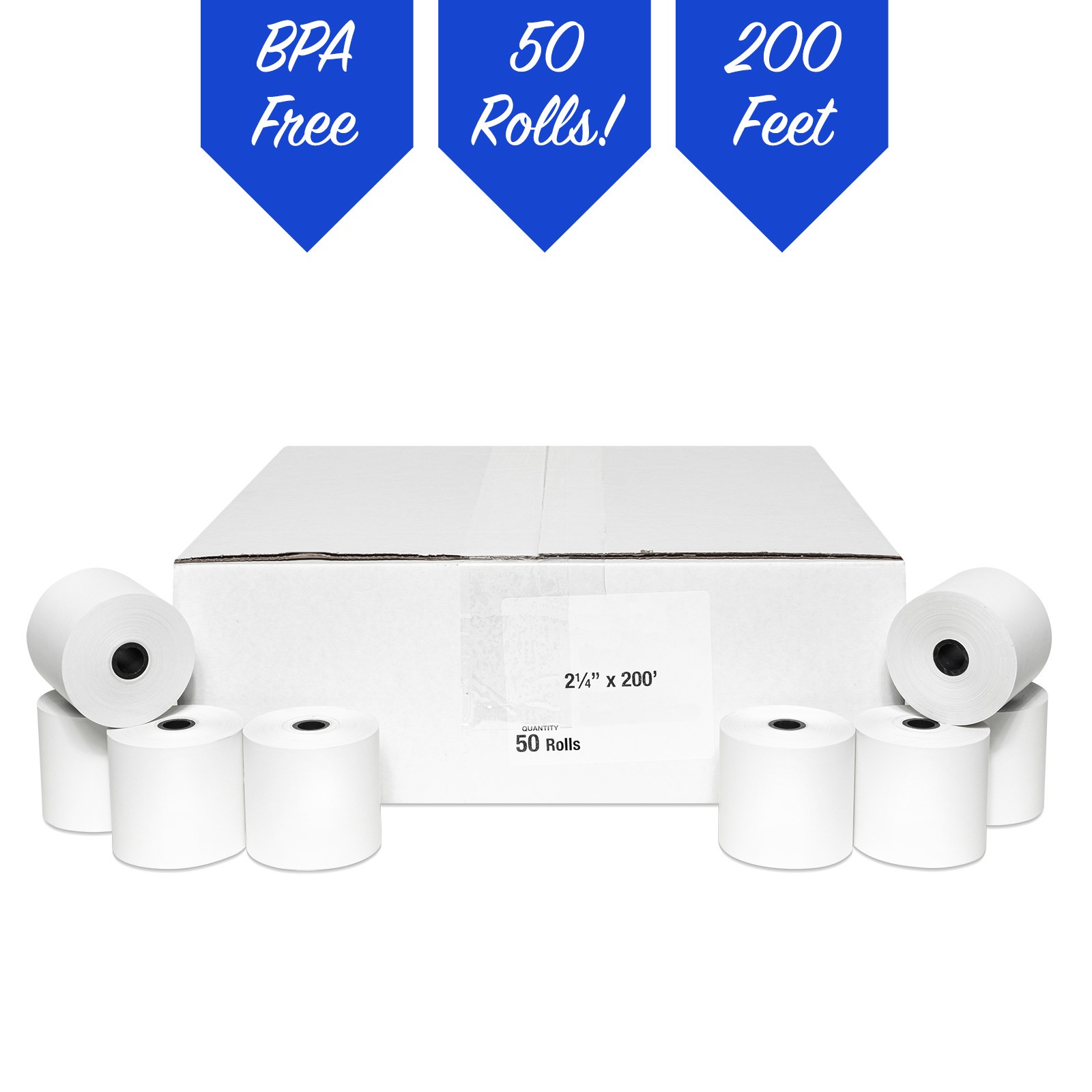 Casio PCR-T273, PCR-T280, PCR-T500, PCR-T2300 Thermal 50 Rolls (2-1/4" x 200')