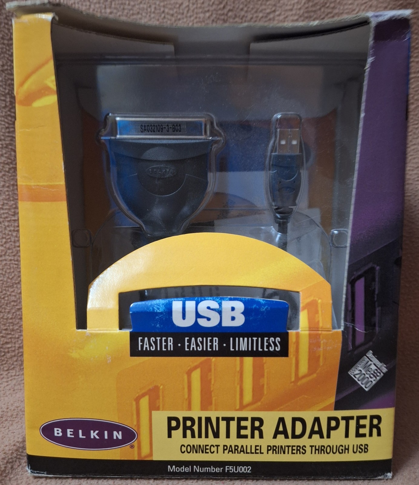 BELKIN F5U002 PRINTER ADAPTER : Connect PARALLEL PRINTERS Through USB NOS