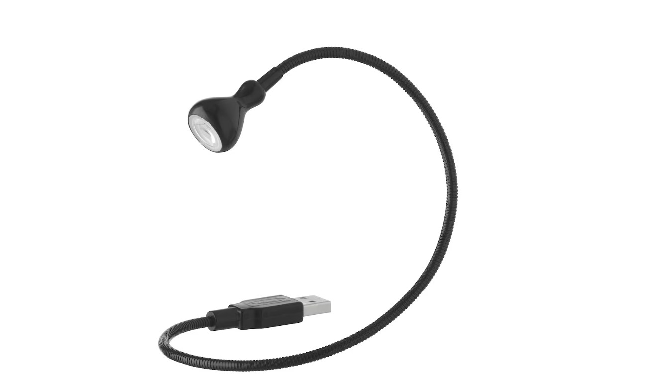 JANSJÖ LED USB lamp, black, 15 ", 2 PCS