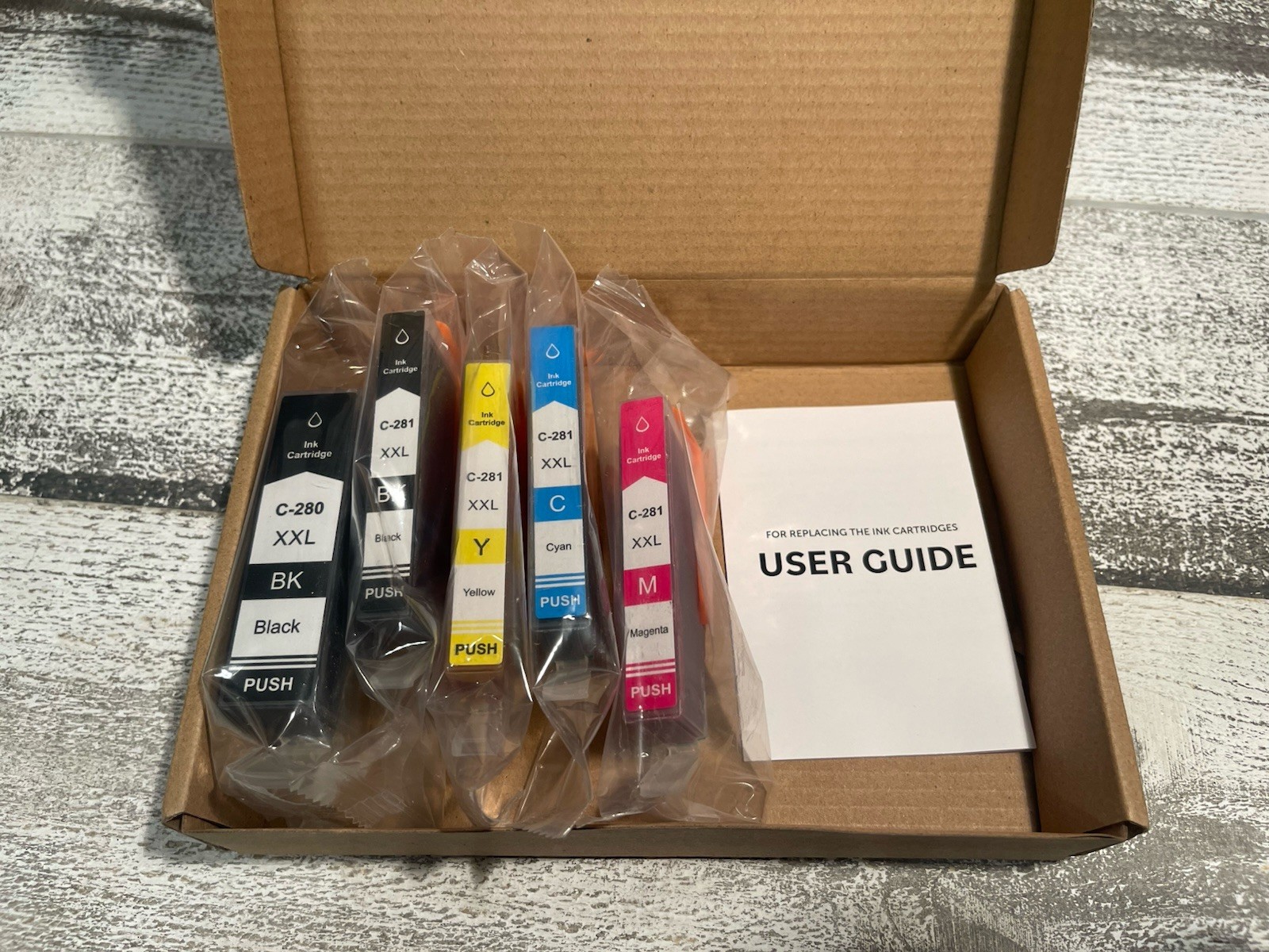 Ink Cartridge Comparable With Canon 2 Blacks 3 Colors Yellow Cyan Magenta
