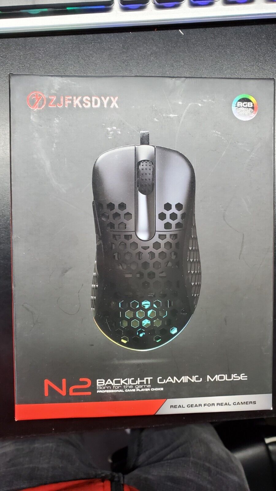 Gaming Mouse with Lightweight Honeycomb Shell, Ultralight RGB colors backlight..