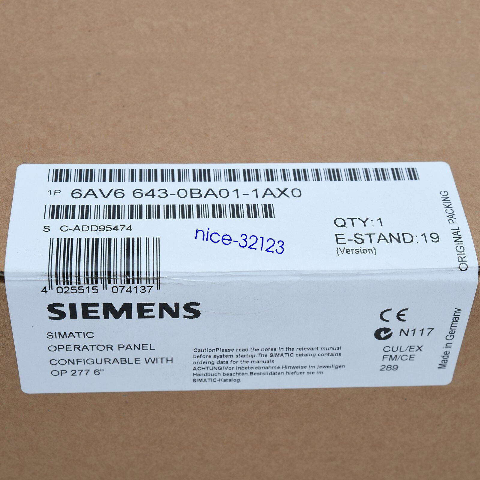 1PC Siemens 6AV6643-0BA01-1AX0 New In Box 6AV66430BA011AX0 Expedited Shipping