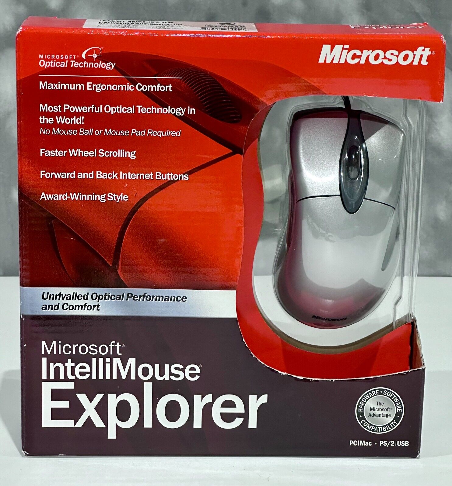 VINTAGE MICROSOFT INTELLIMOUSE EXPLORER 3.0 OPTICAL TECHNOLOGY SEALED NEW IN BOX