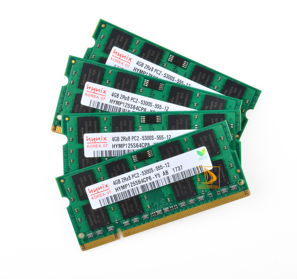 4pcs Hynix 4GB 2Rx8 PC2-5300S DDR2 667Mhz 200Pin RAM Memory Laptop 1.8V SO-DIMM*