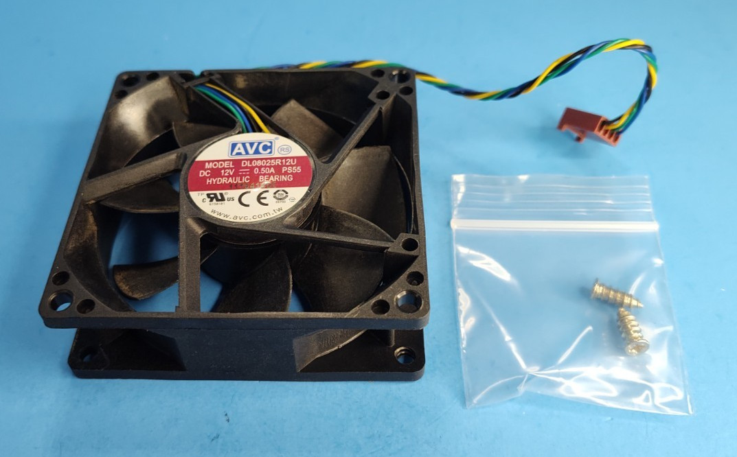 HP ProDesk 400 G3 SFF Desktop 80mm Case 4-Pin Case Fan w/Screws AVC DL08025R12U