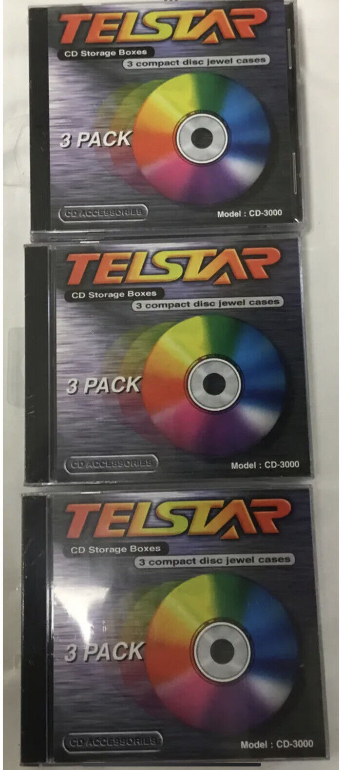 3 - 3 Packs TELSTAR Compact Disc Jewel Cases New Factory Sealed