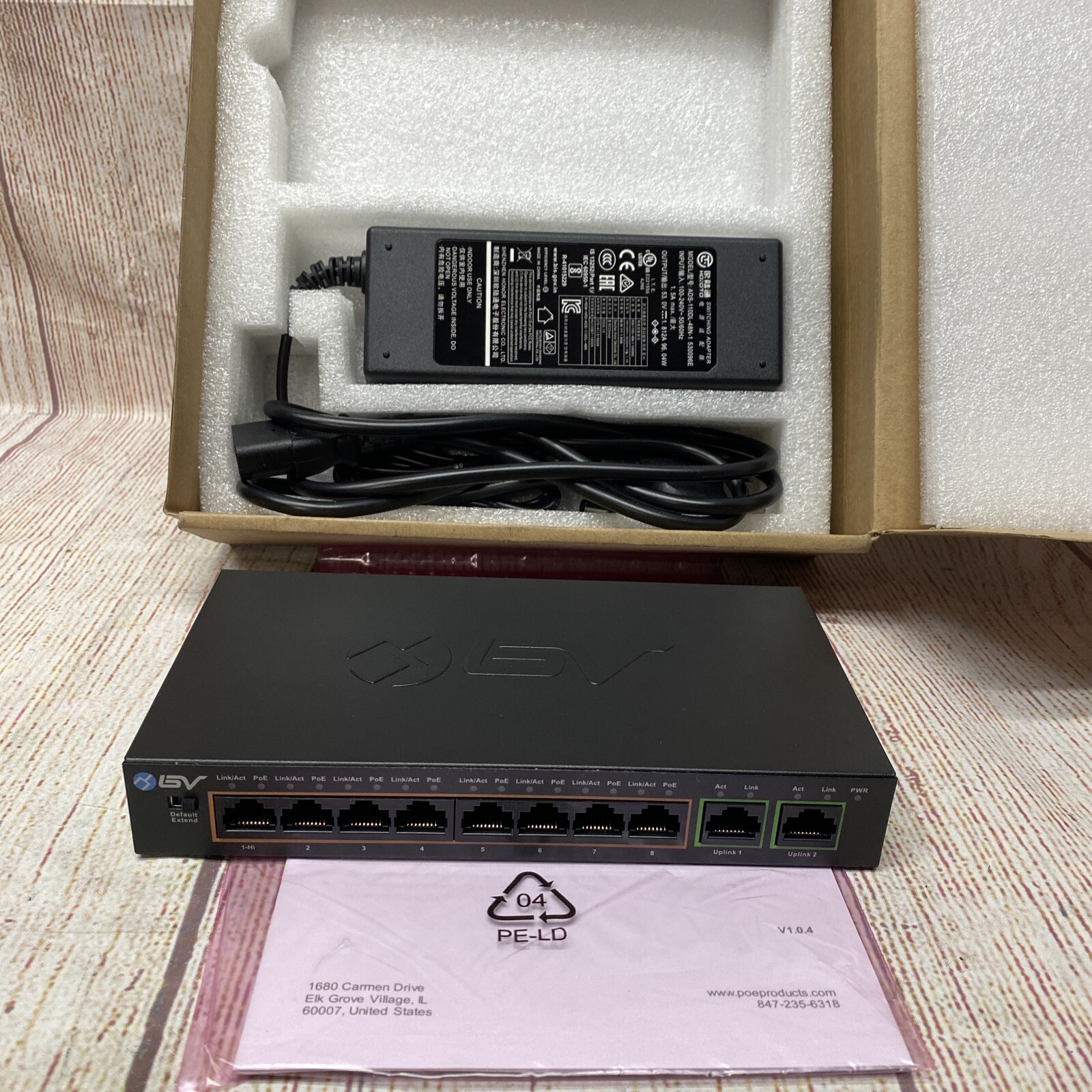 BV-Tech 10 Port PoE/PoE+ Switch (8 PoE+ Ports | 2 Gigabit Ethernet Uplink) – ...