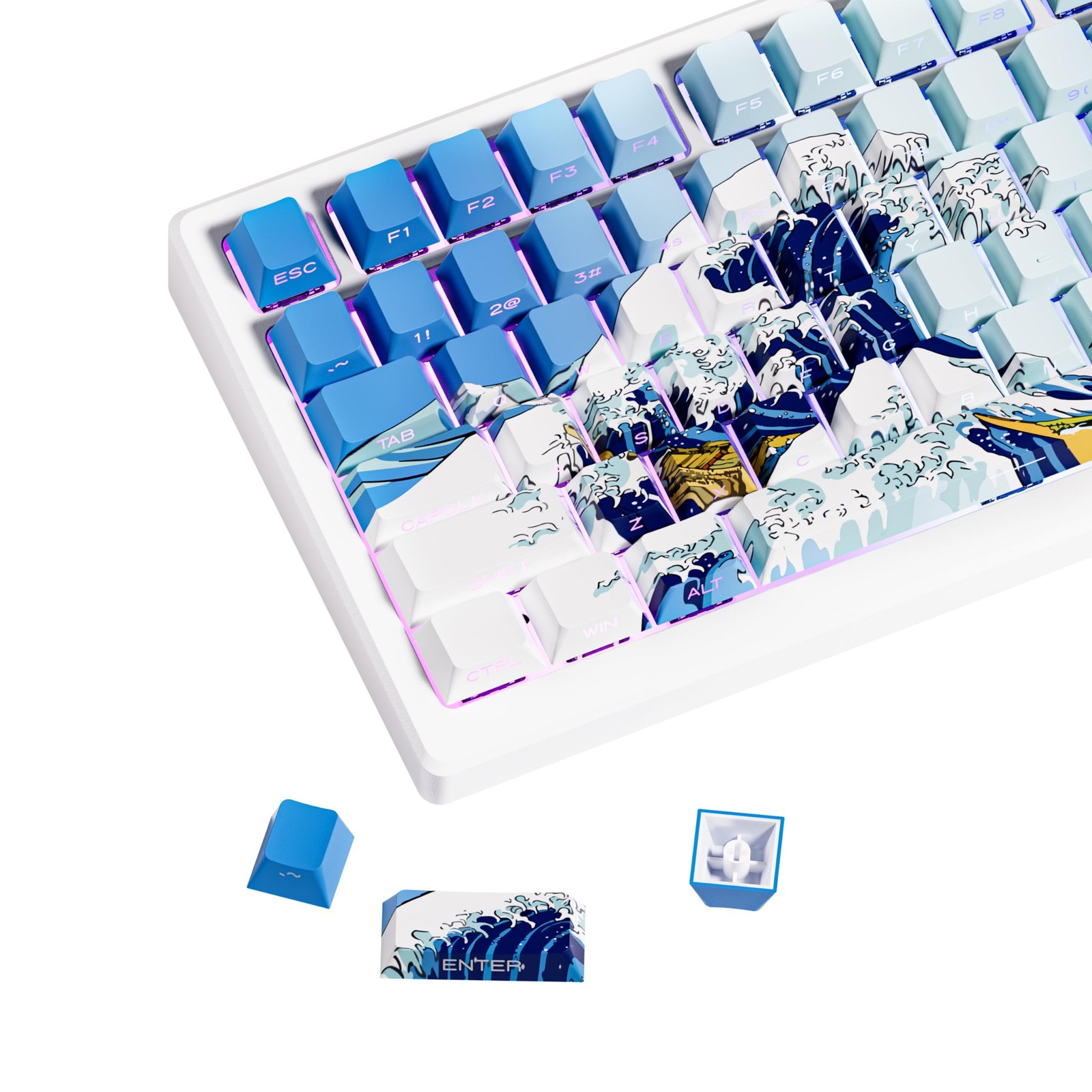 XVX Shine Through Keycaps Side Print PBT 75 Percent Dye Sub 131 Keys Cherry