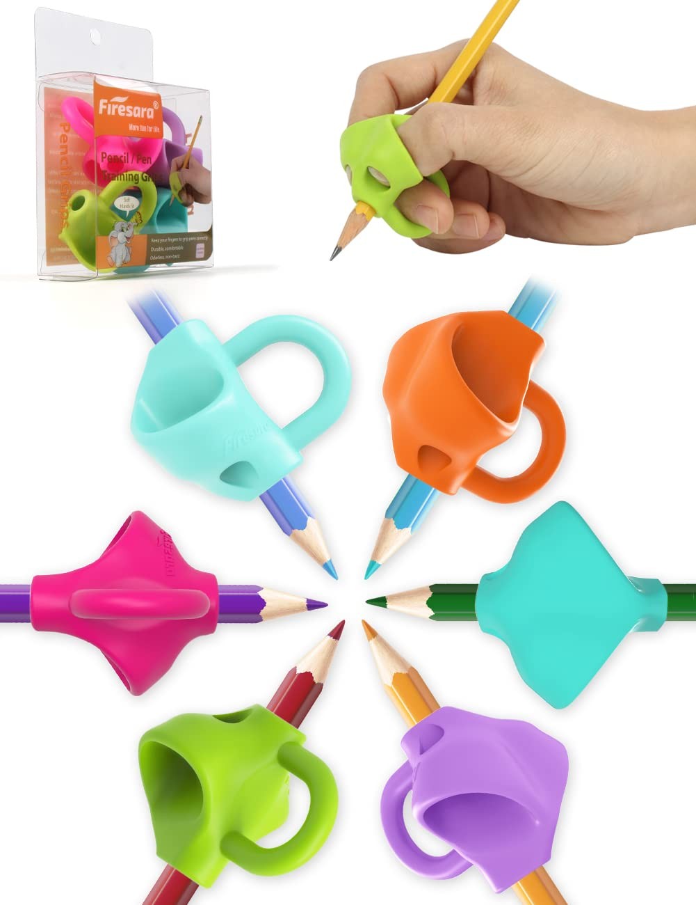 Writing Grip Trainer Posture Correction 4PCS Kids Adults Firesara F300022 Grips
