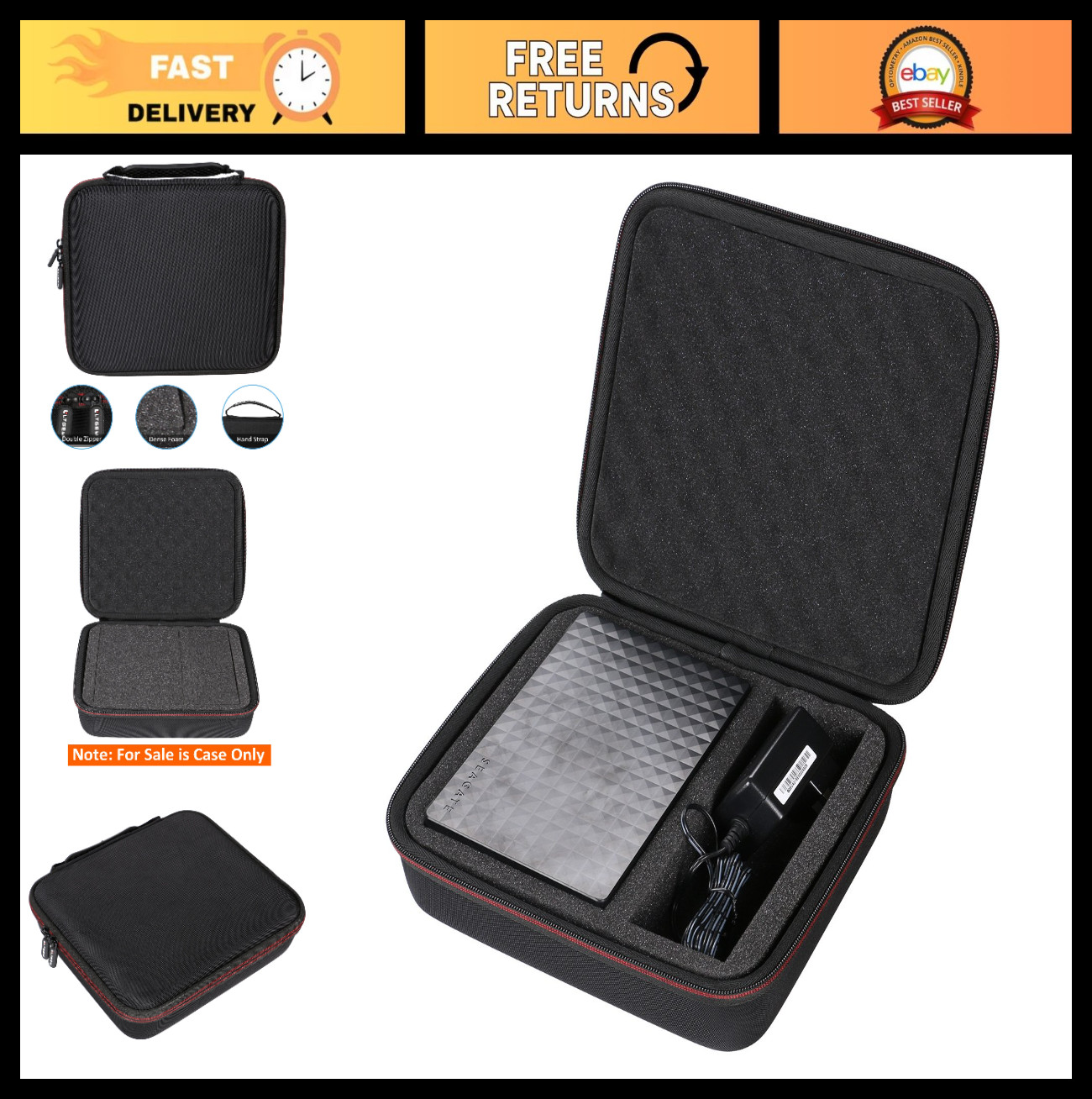Hard Case for Seagate Expansion 2TB-24TB External Hard Drive, USB 3.0, Foam Prot