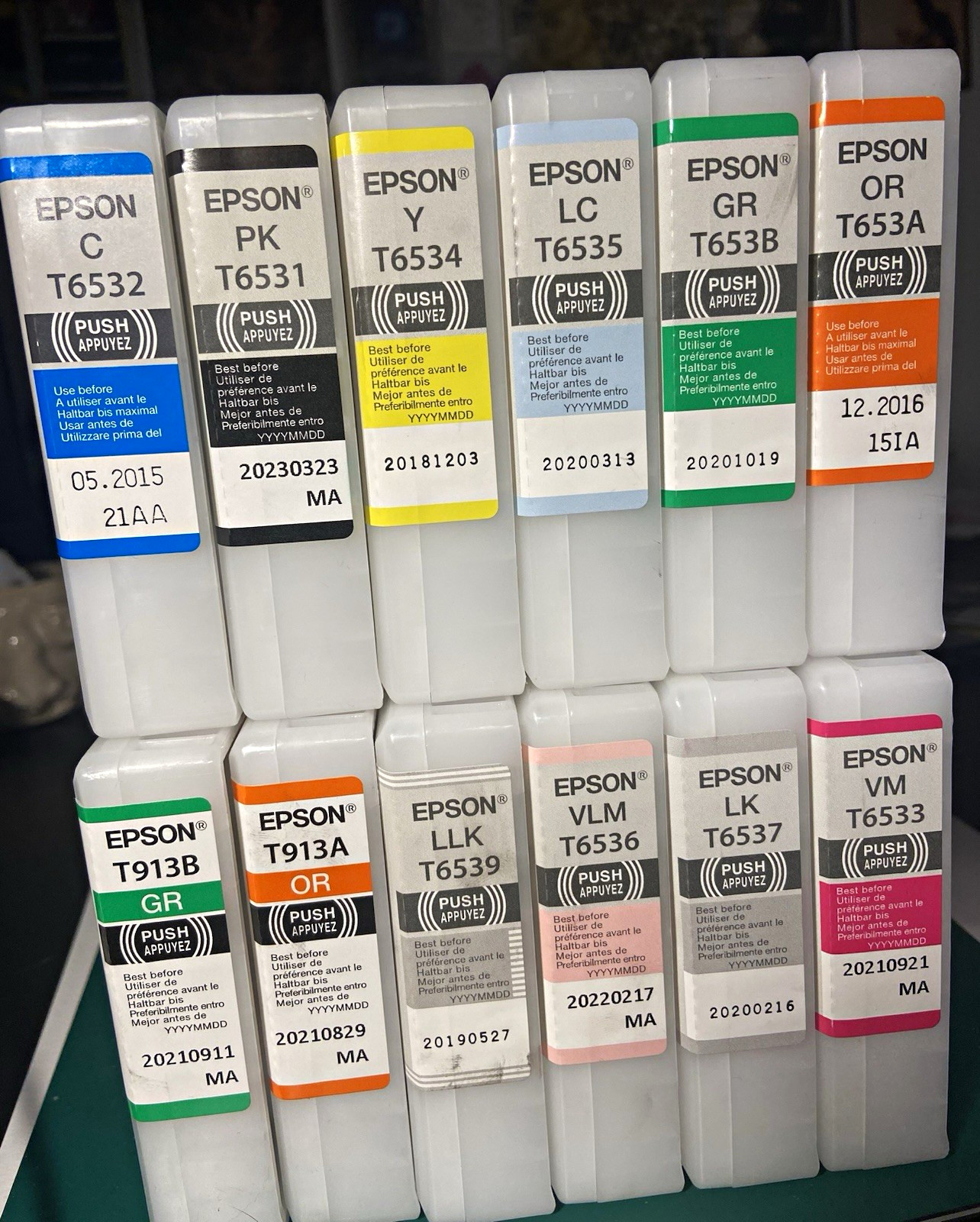 Epson Inkjet Ink Cartridges Lot, Multicolor UNSEALED