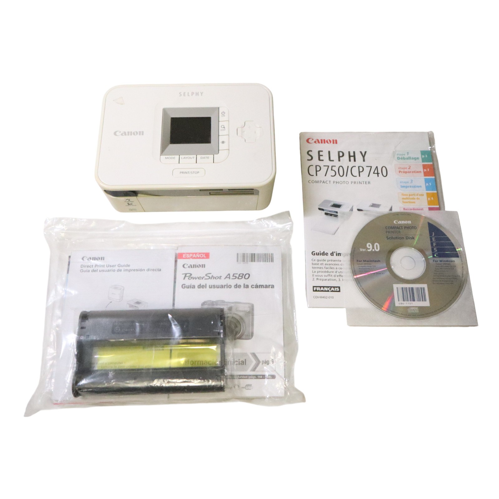 Canon Selphy Compact Photo Printer CP750 CP740 w/ Accessories