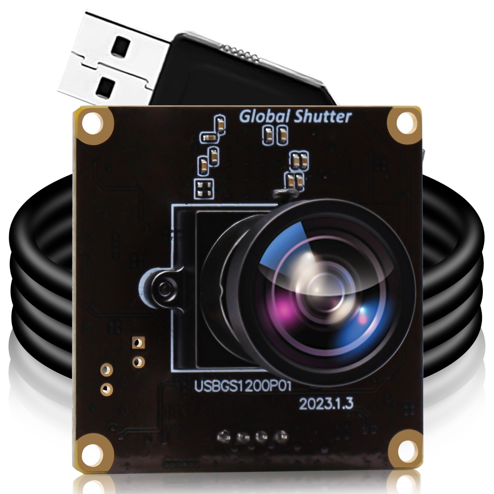 ELP 2.3MP Global Shutter High Speed No Distortion Wide Angle USB Camera Module