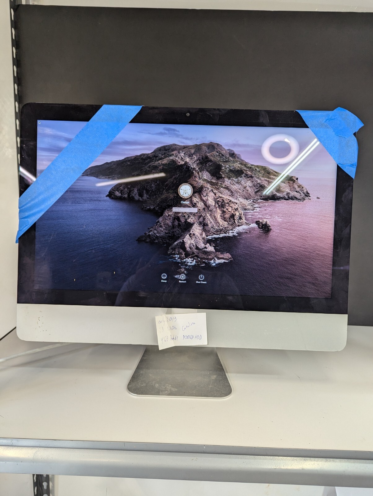 *AS-IS* Apple iMac A1418 21.5'' 2013 Core i3- 500gb hdd 4gb ram Cracked glass