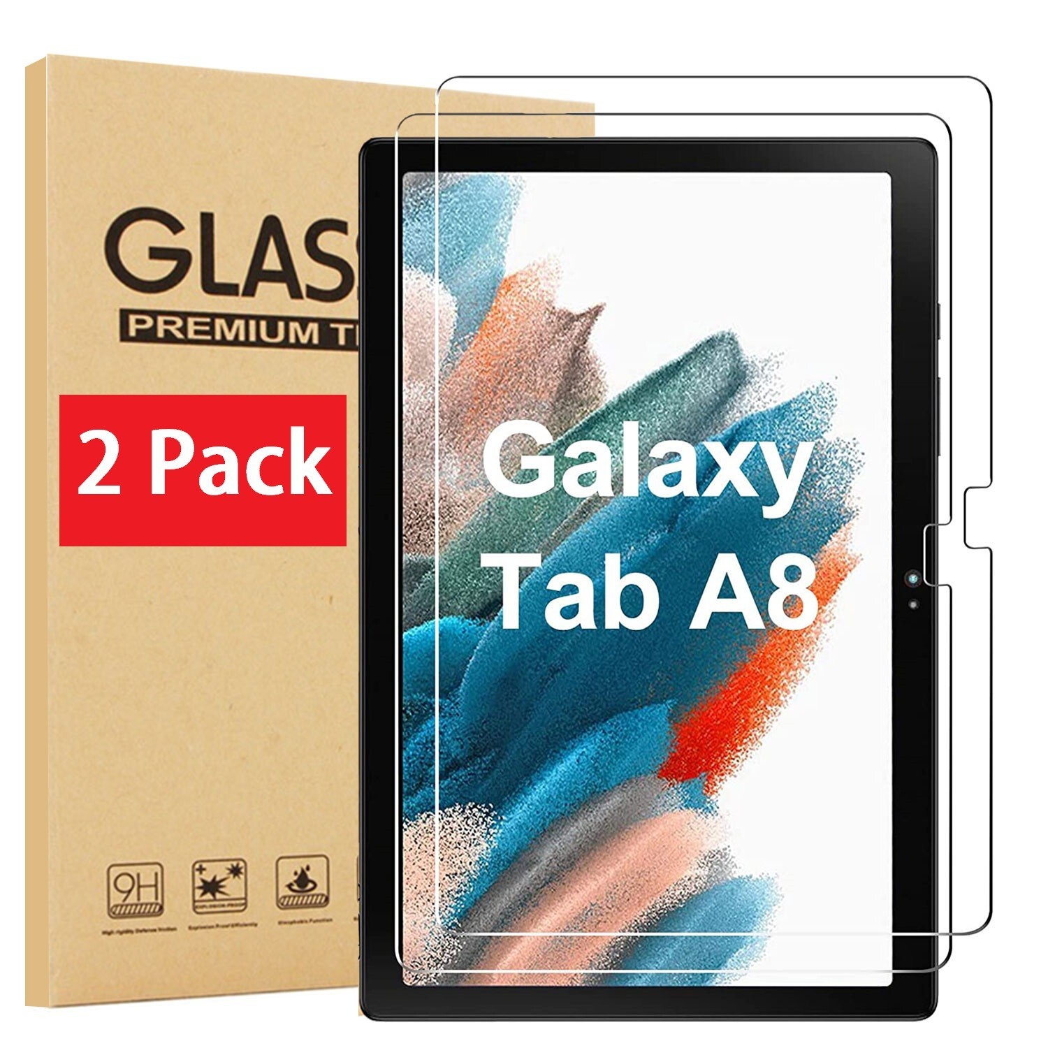 2 Pack For Samsung Galaxy Tab A8 10.5" (2022) Tempered Glass Screen Protector