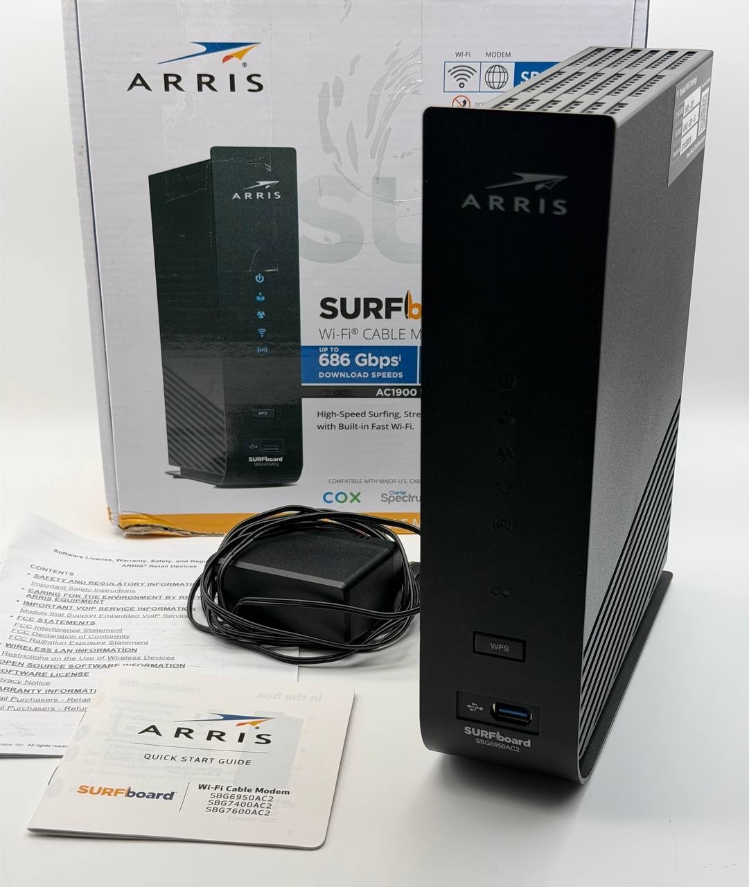 ARRIS Surfboard SBG6950AC2 Cable Modem WiFi Router DOCSIS 3.0 AC1900 Black