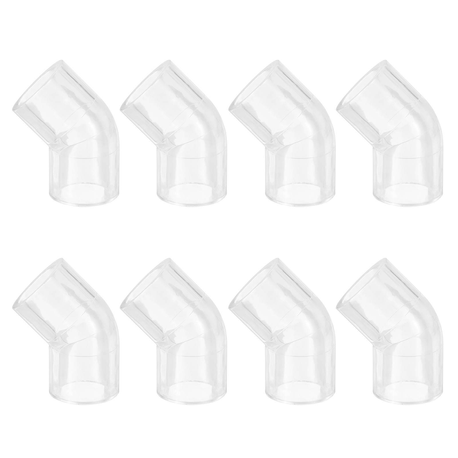 8pcs Clear Elbow Fitting, 45 Degree 14mm ID PC Pipe Fitting Adapter
