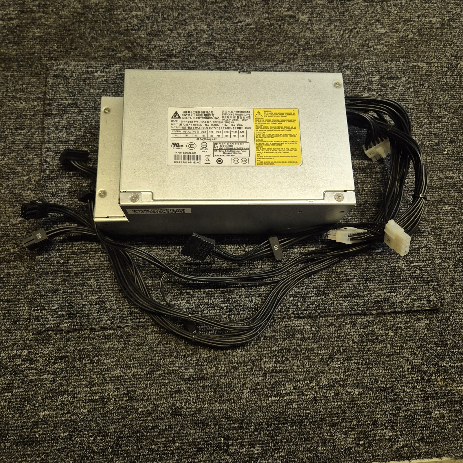 Genuine HP Z4 G4 Workstation 750W Power Supply PSU 851382-003 DPS-750AB-36A