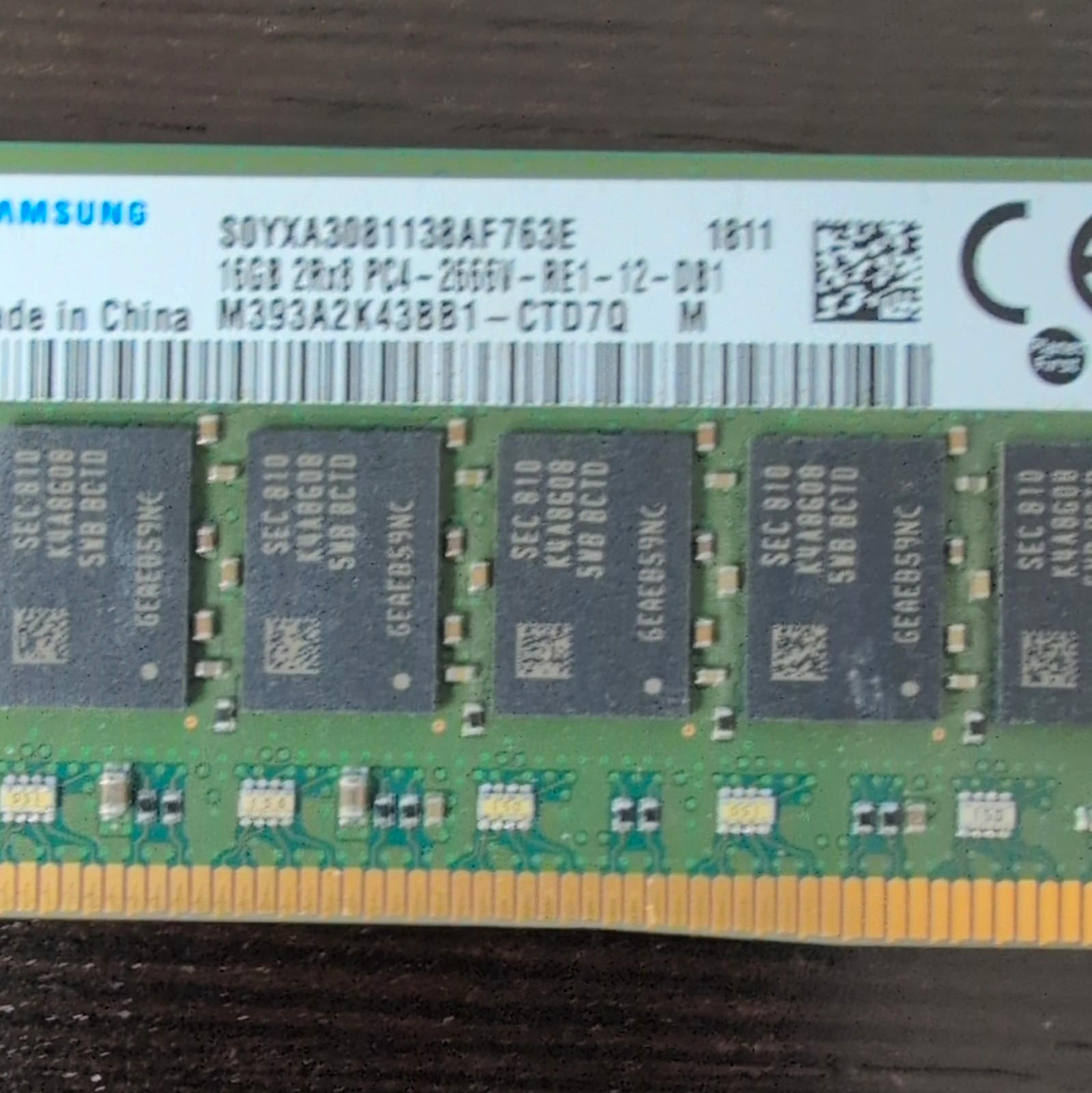 Samsung 16GB PC4-2666V DDR4 ECC  RDIMM server memory M393A2K43BB1-CTD7Q