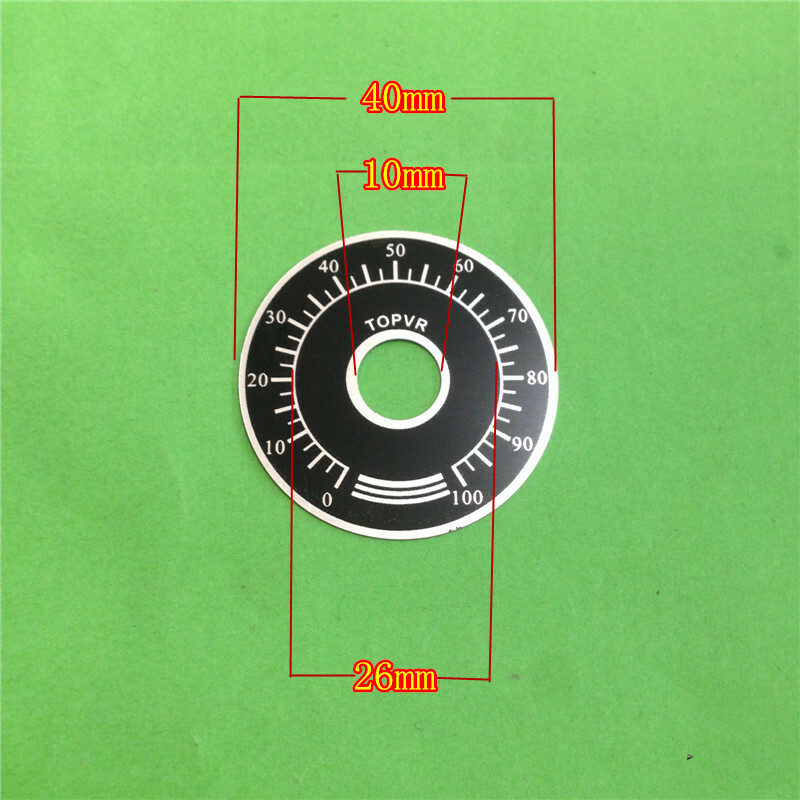 100PCS 40MM TOPVR 0-100 potentiometer dial scale FOR WTH118 WX112