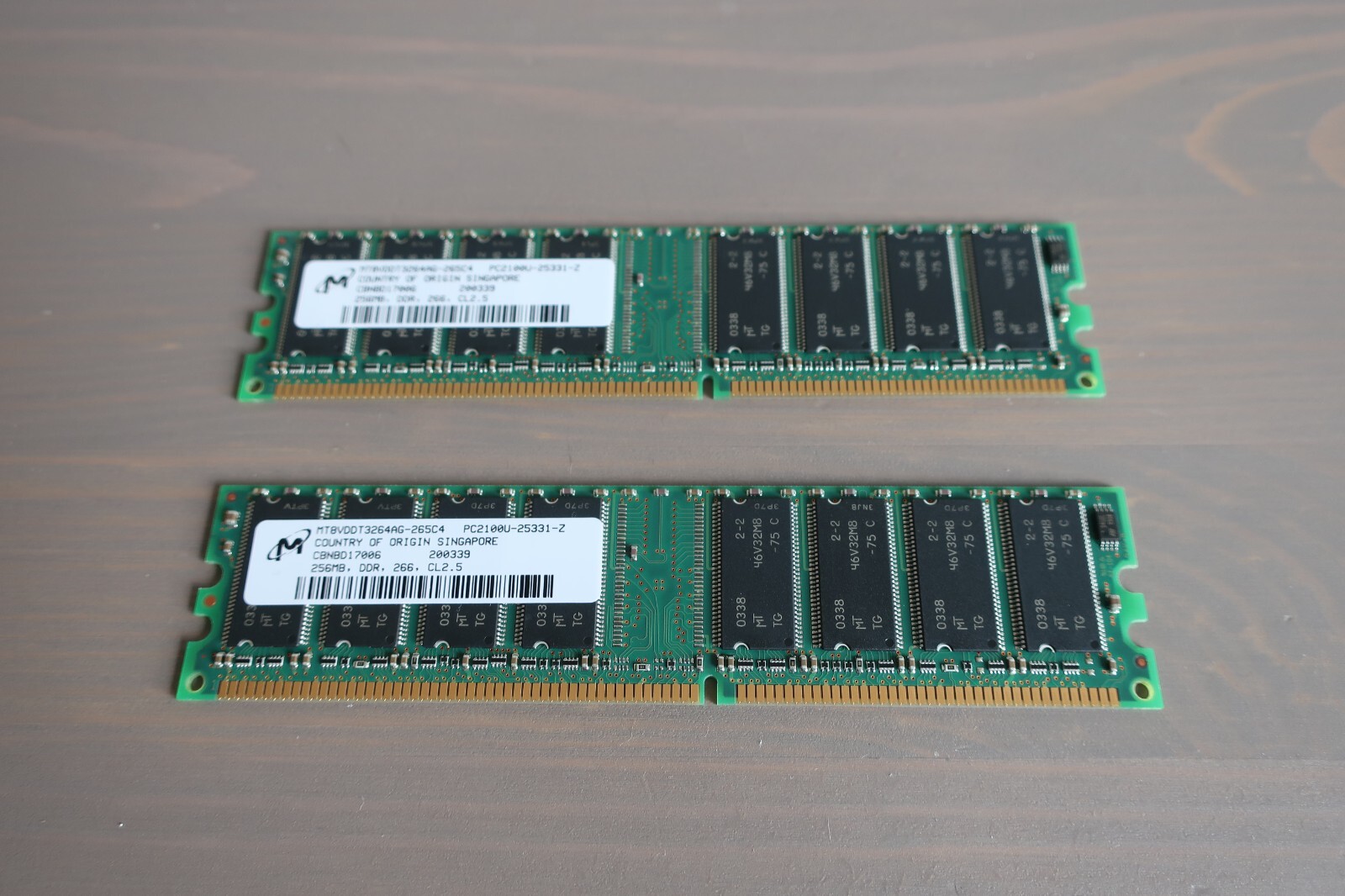 Micron MT8VDDT3264AG-265C4 512MB Set (2x256MB) PC2100 DDR-266MHz UDIMM CL2.5
