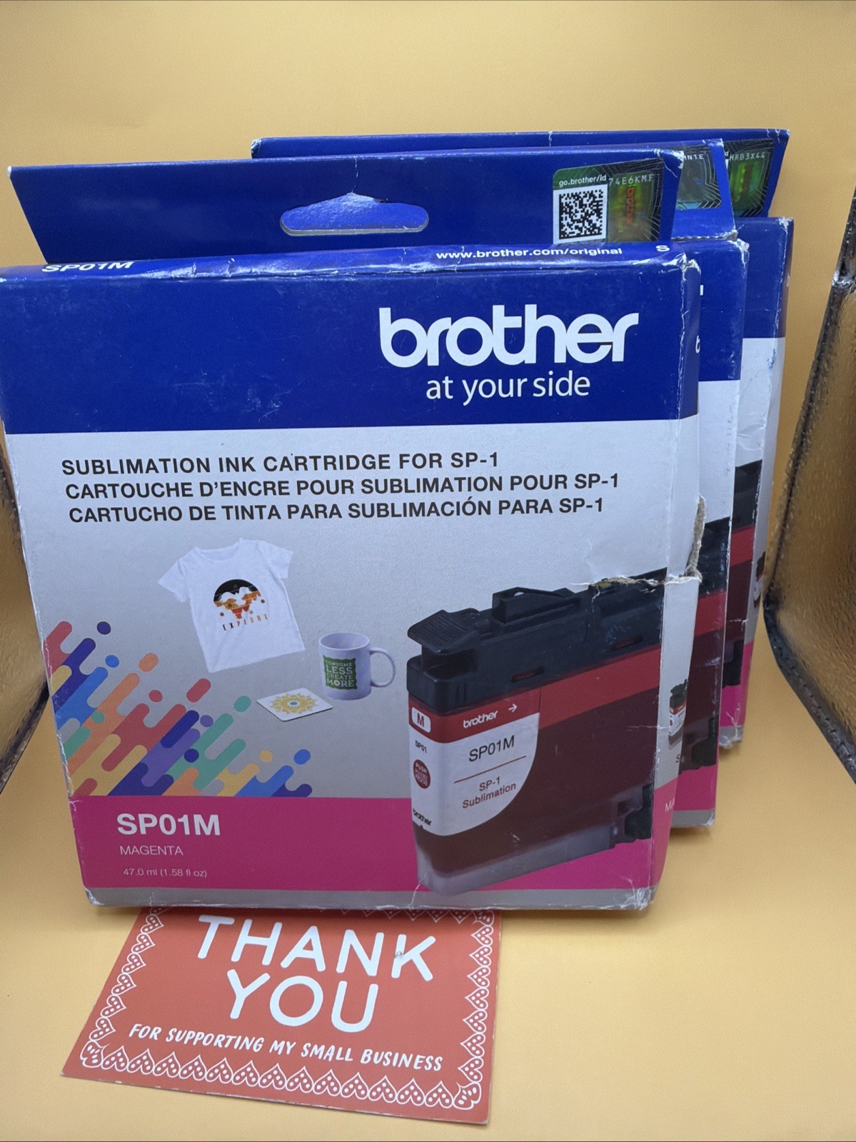GENUINE BROTHER SP01MS  INK CARTRIDGE MAGENTA  EXP 2/26,12/25 LOT OF 3