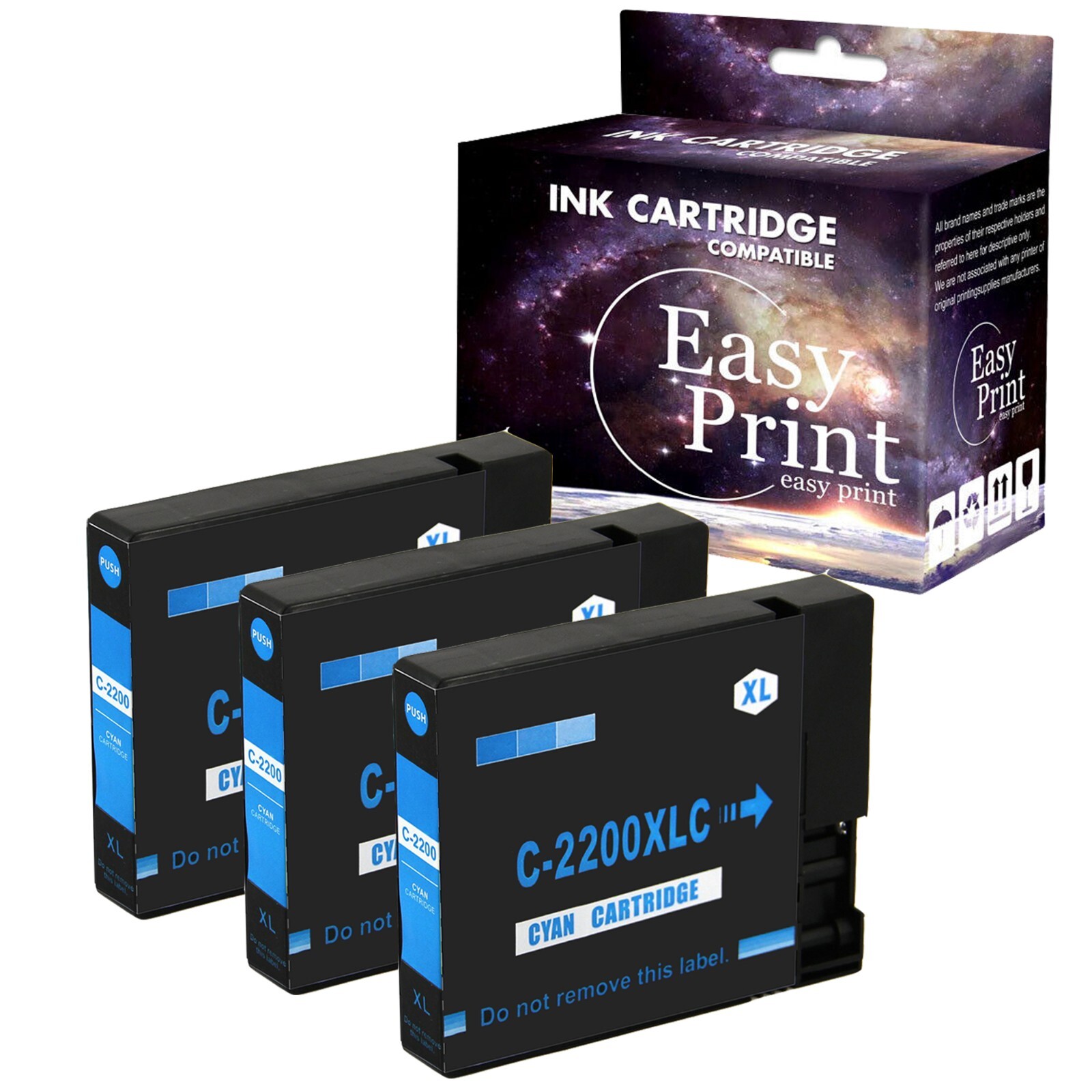 3PK PGI-2200XL Ink Cartridge Cyan for Canon Maxify MB5020 MB5120 MB5320 Printer