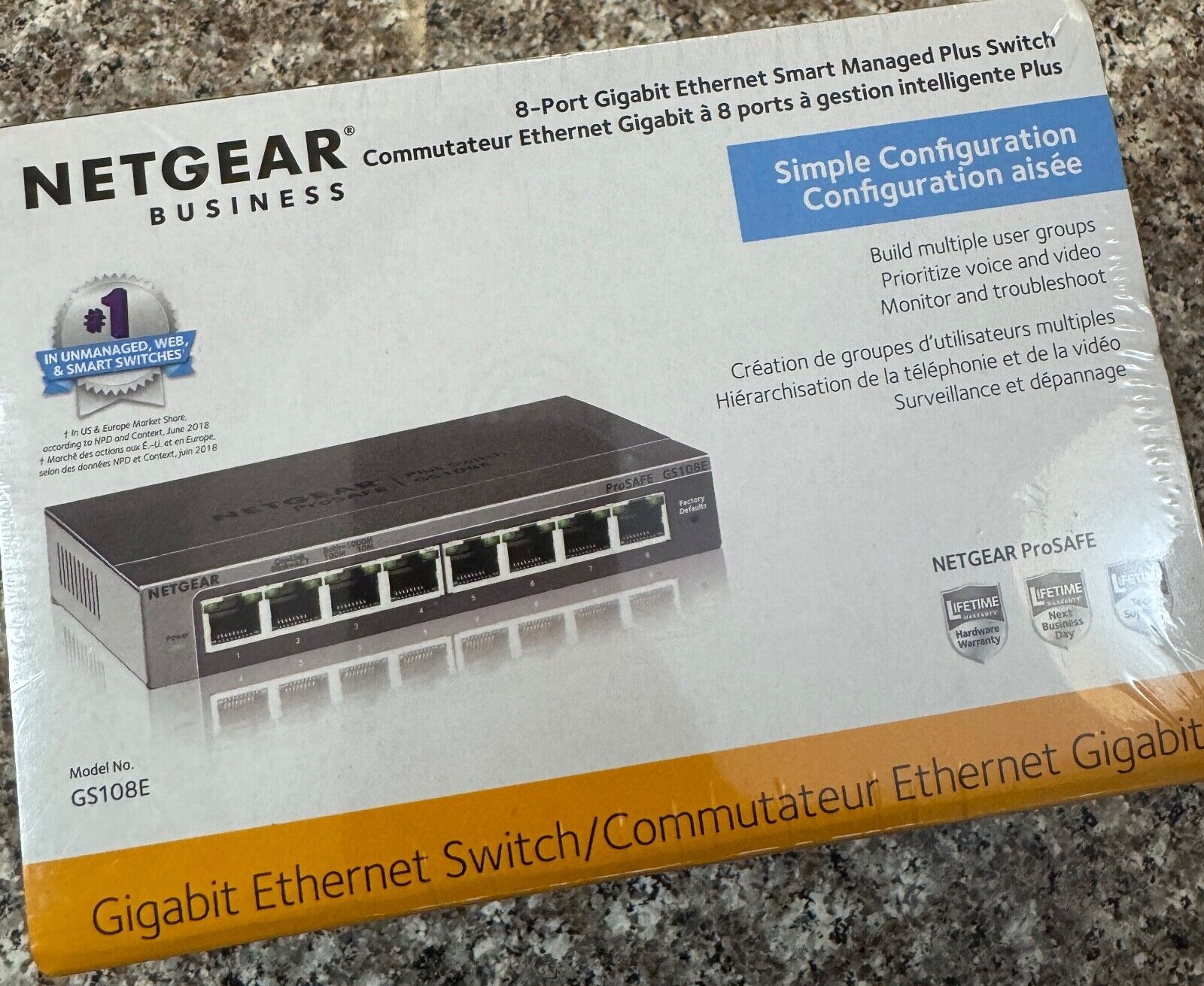 NETGEAR - 8-Port 10/100/1000 Mbps Gigabit Plus Managed Switch - NEW & SEALED