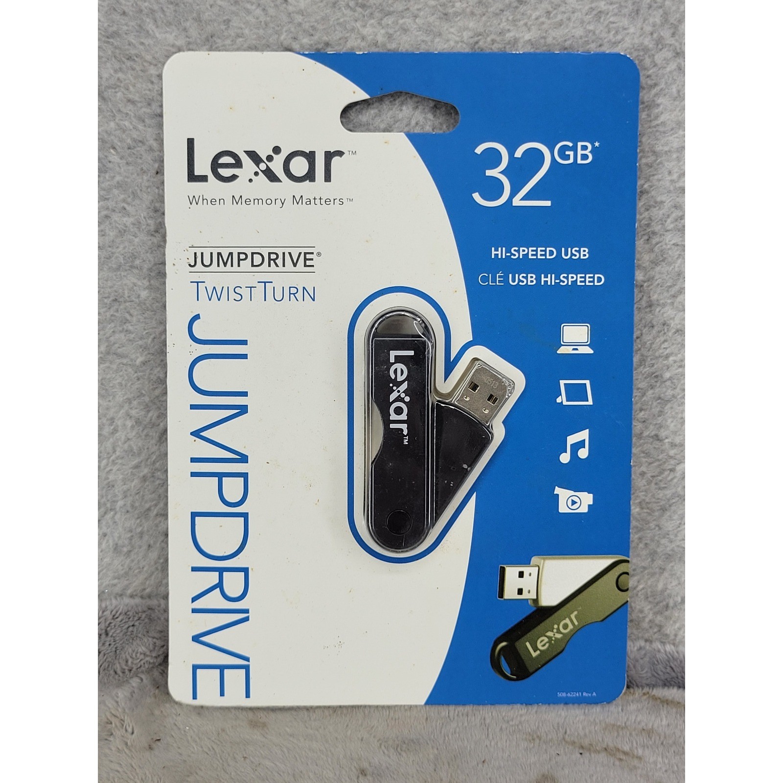 Lexar JumpDrive TwistTurn 32GB USB Flash Drive Black LJDTT32GASBNA Hi-Speed