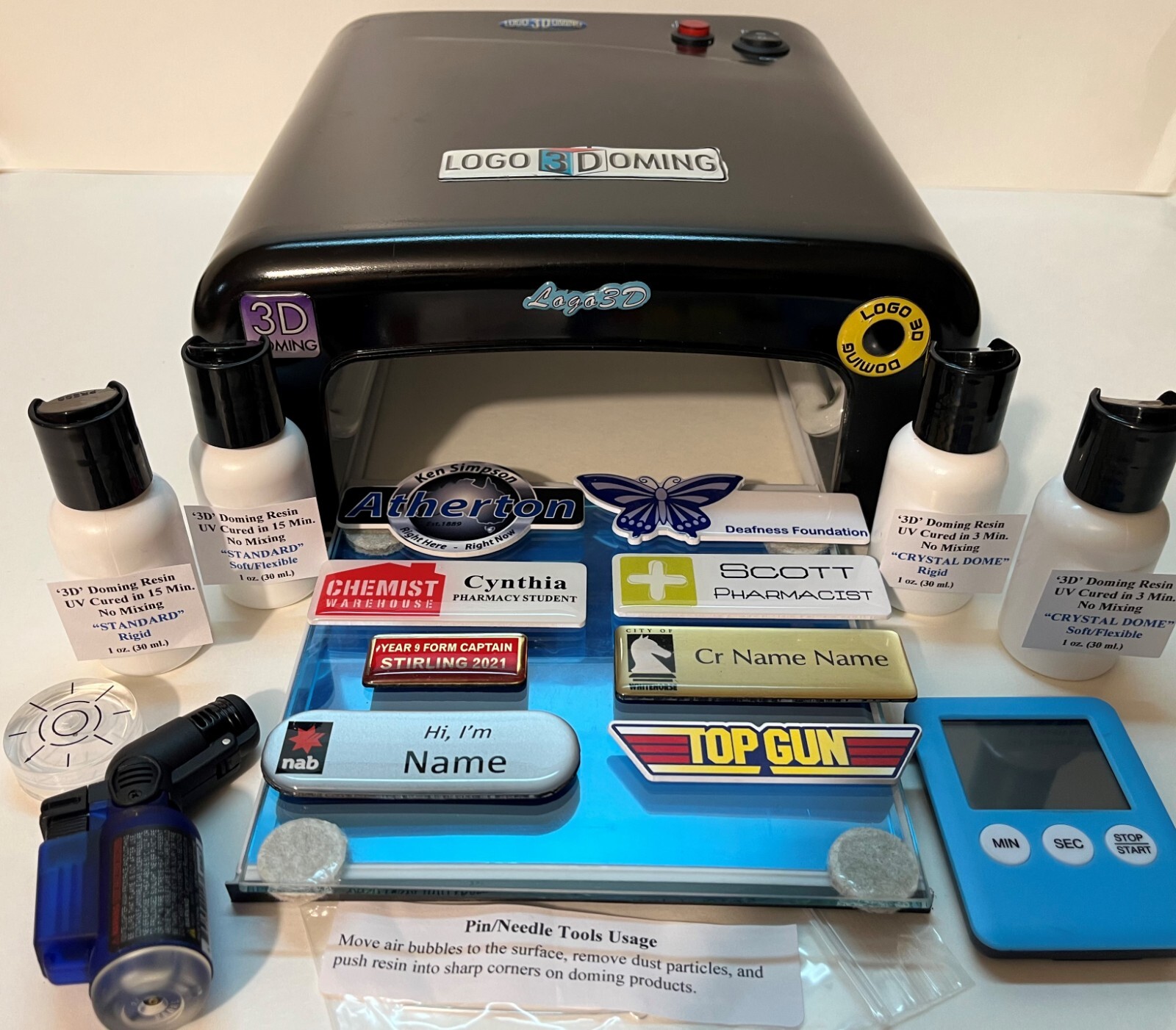 Professional UV 3D Doming System – Boat Lettering, Name Badges, Decals & Promoti