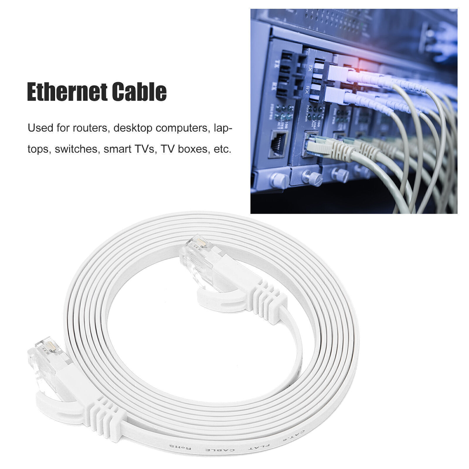 Ethernet Cable CAT6 Gigabit 8‑Core Twisted Pair Network Jumper Flat Copper Wire