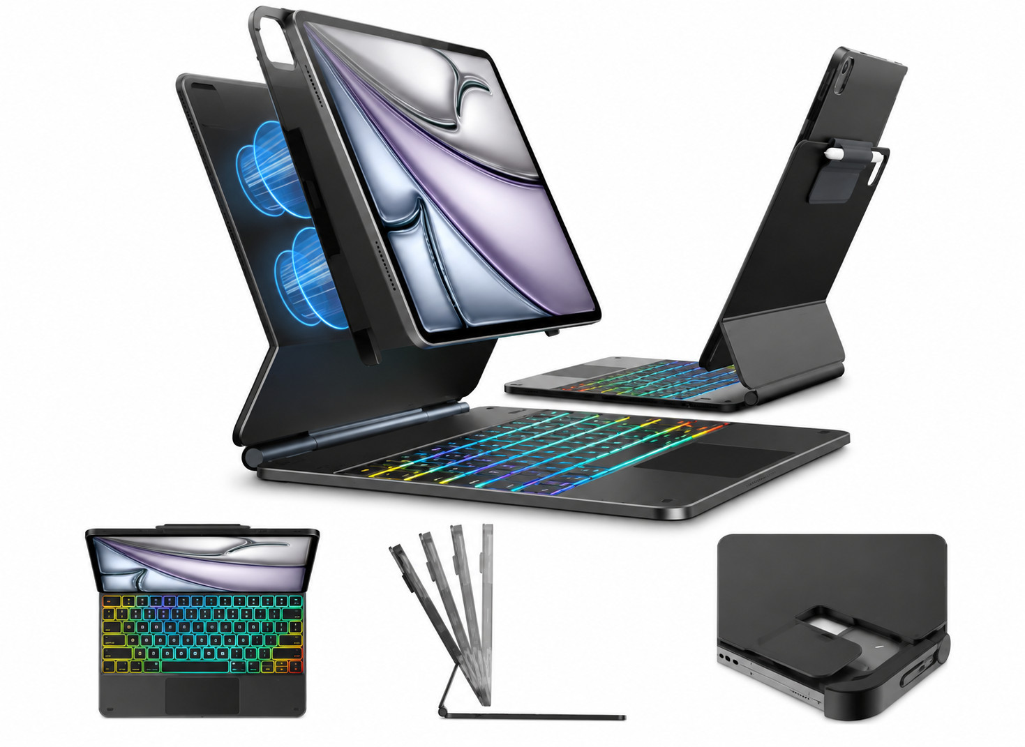 🆕 NEW Typecase EDGE+ iPad Air 13 Pro 12.9 Keyboard Case Backlit Trackpad Black