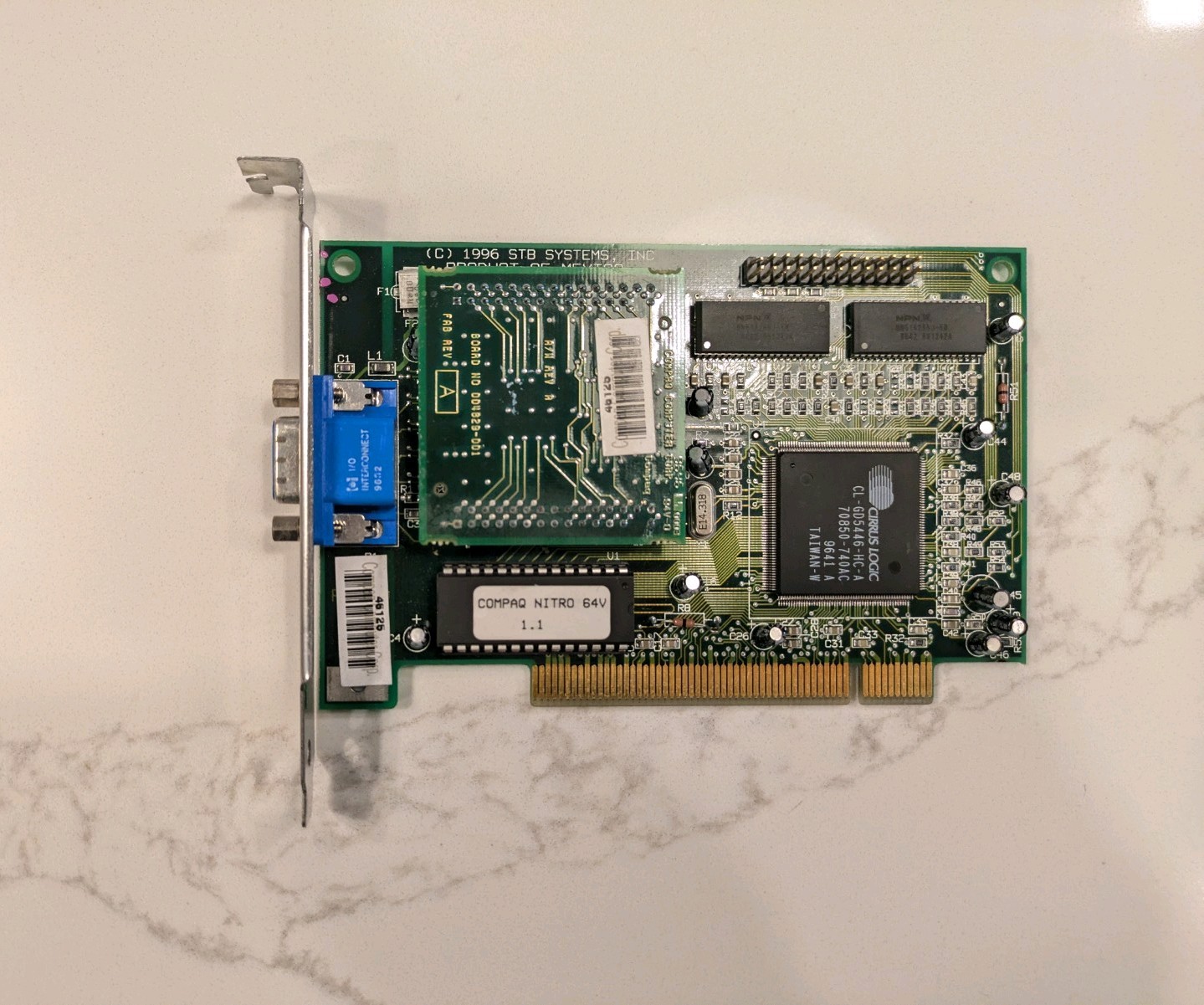 STB NITRO 64V PCI 2MB COMPAQ Cirrus Logic CL-GD5446 w/memory upgrade DOS 3D WIN