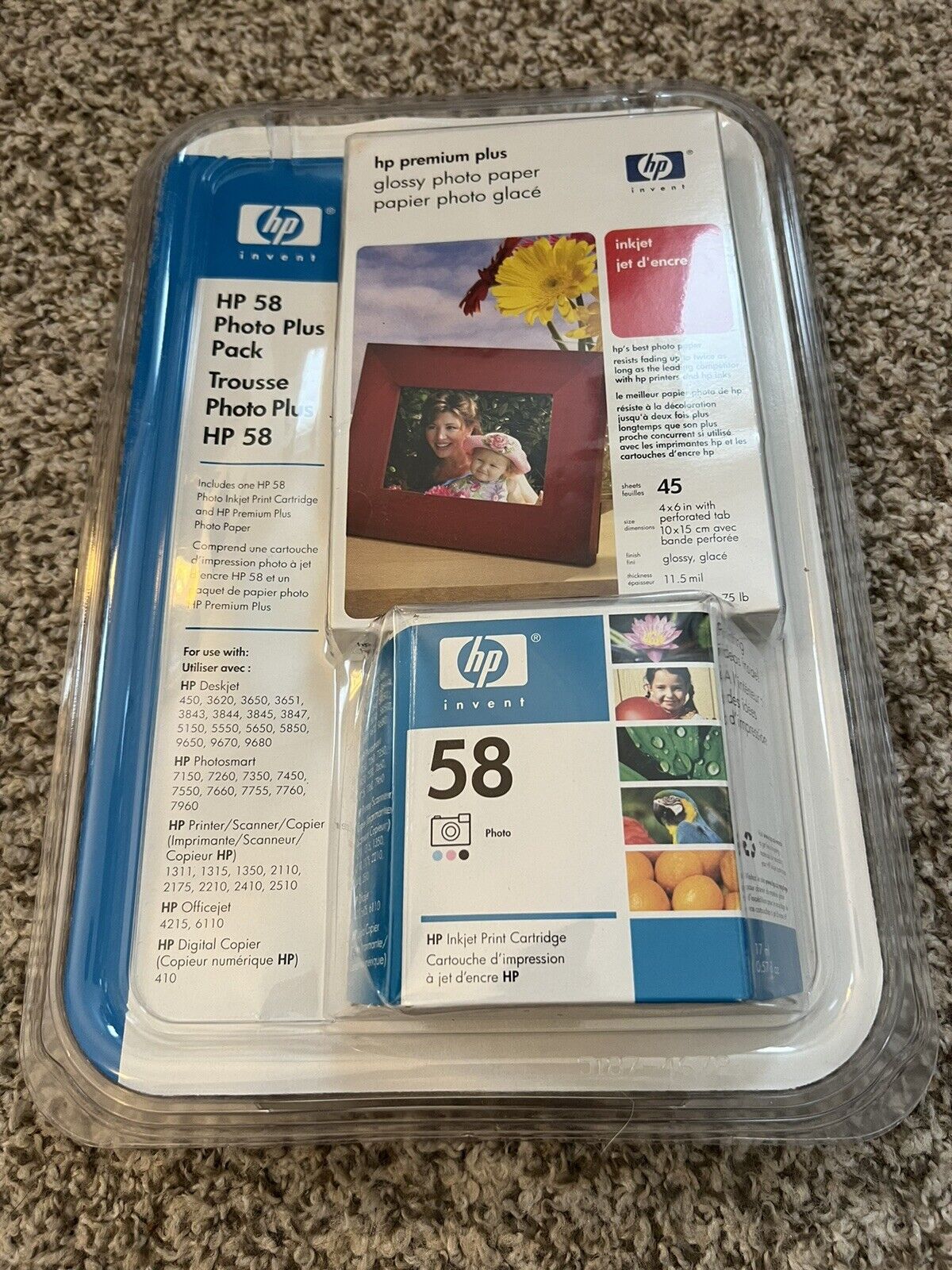 Sealed HP58 Photo Plus Pack  Expired April  2007