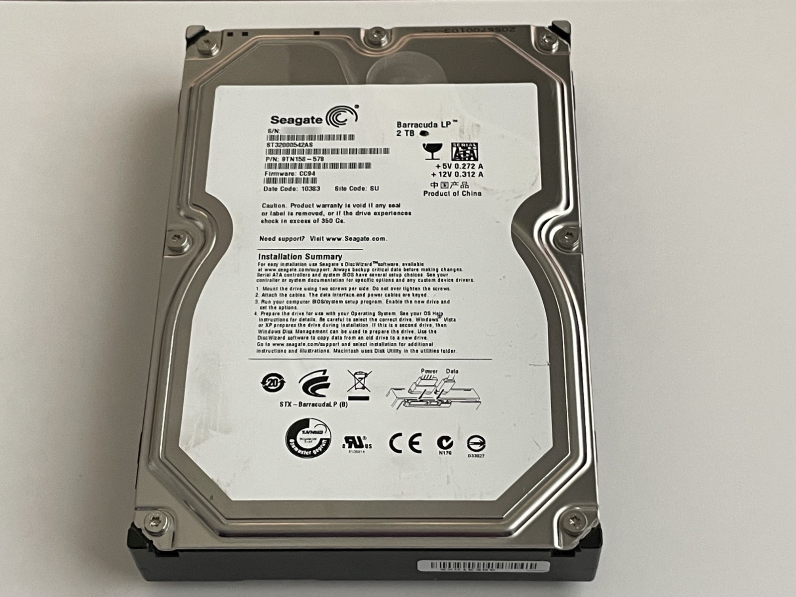 Seagate 2TB Barracuda LP 3.5" SATA Internal Hard Drive ST32000542AS HDD