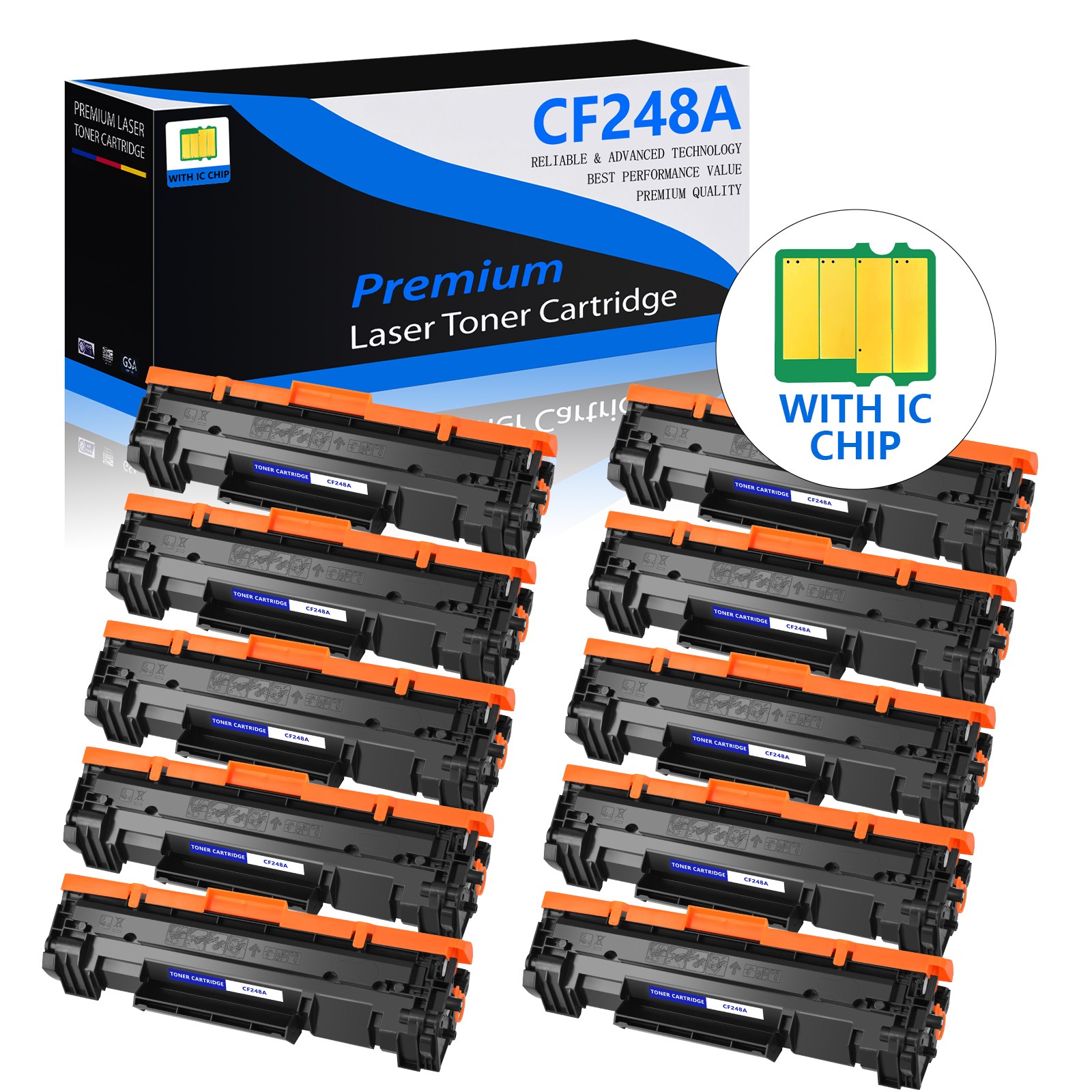 10PK CF248A Toner Cartridge for HP LaserJet Pro M15a M15w M16a M16w MFP M28w