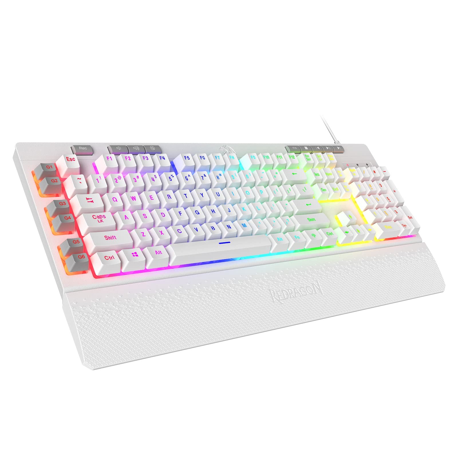 Redragon K512 Shiva RGB Backlit Membrane Gaming Keyboard with Multimedia Keys...